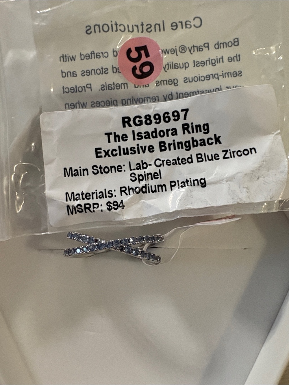 The Ring Exclusive Bringback - Blue Zircon & Rhodium Plating